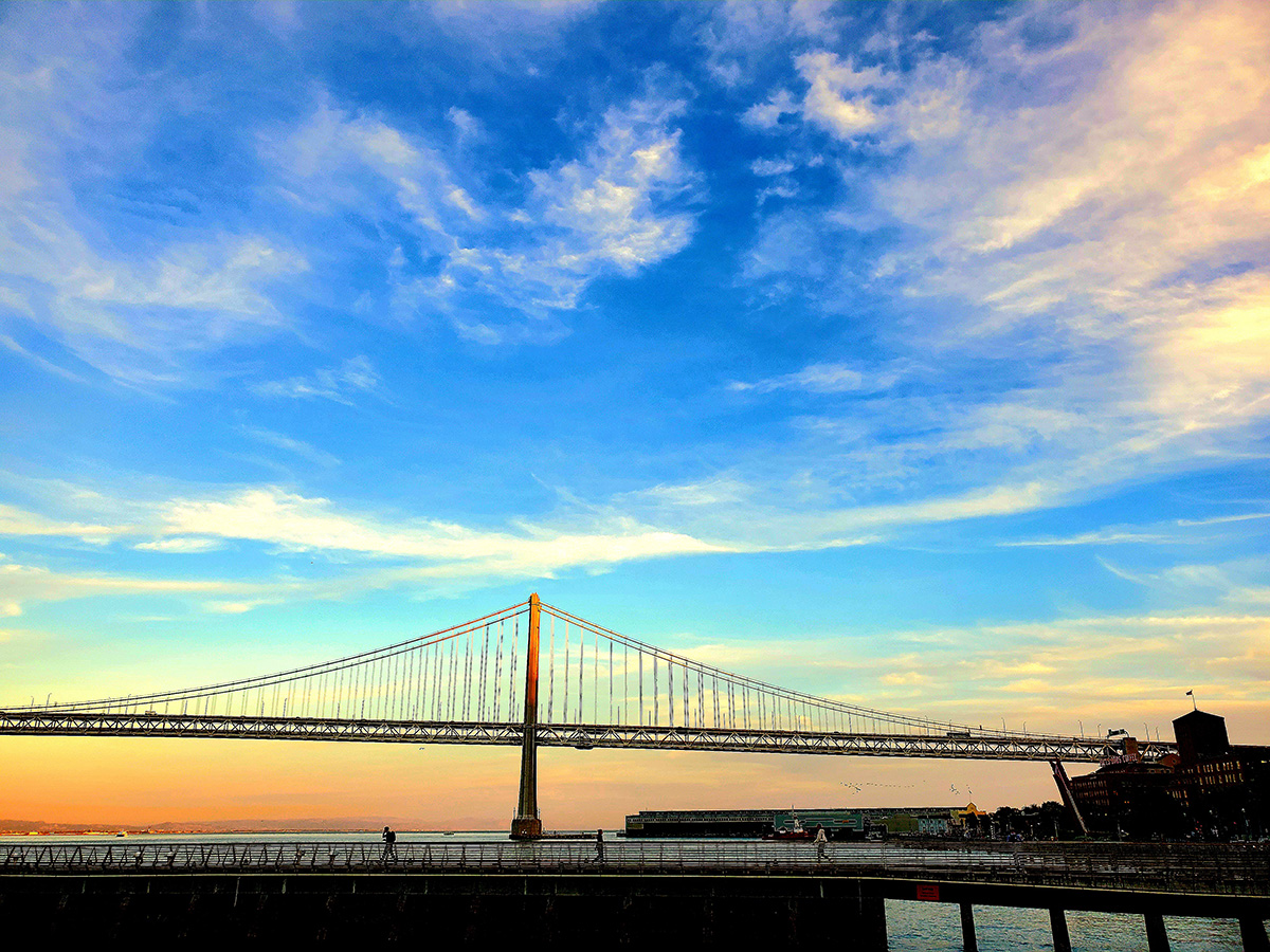 The bridge at sunset