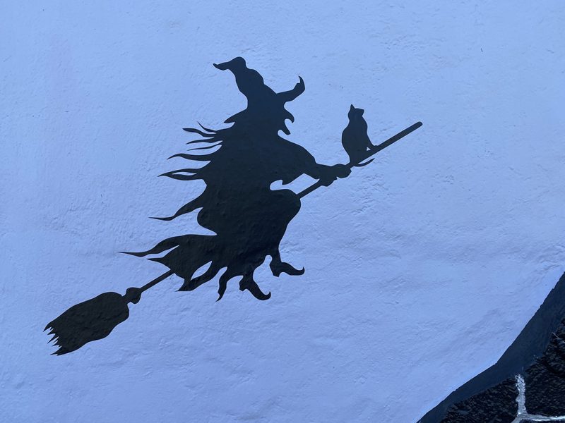 A witch on a broomstick