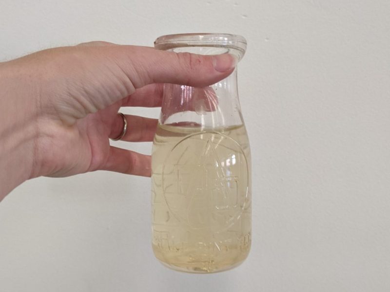 Yellow water from art teacher Erin Mapes sink. Courtesy of Mapes.