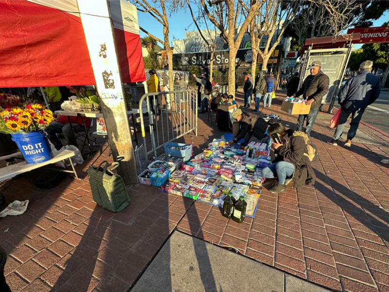 Photo of plaza and vendors