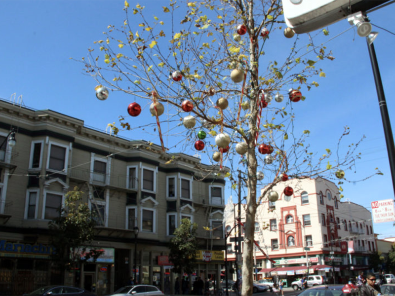 A tree with ornaments