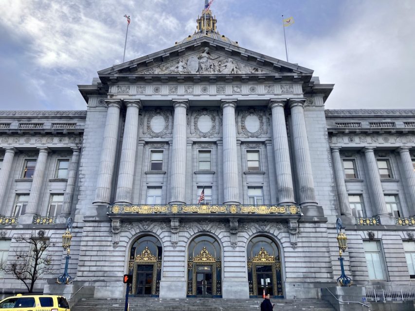 The front of San Francisco City Hall