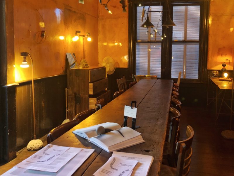 The dining hall of David Ireland’s former house at 20th and Mission Streets. Photo by Chuqin Jiang.