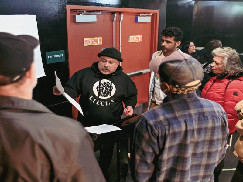 Participants in a small group discussion.