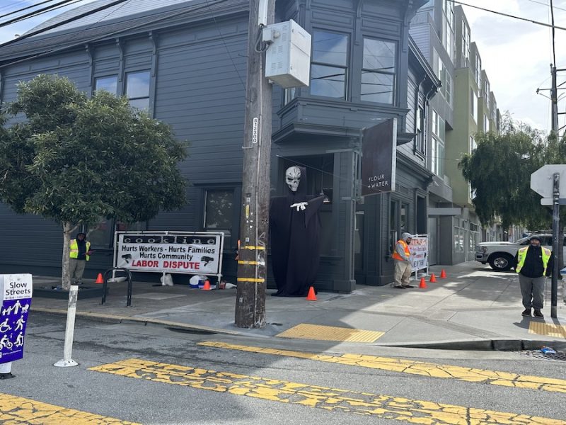 Carpenters outside of Mission location of Flour + Water.