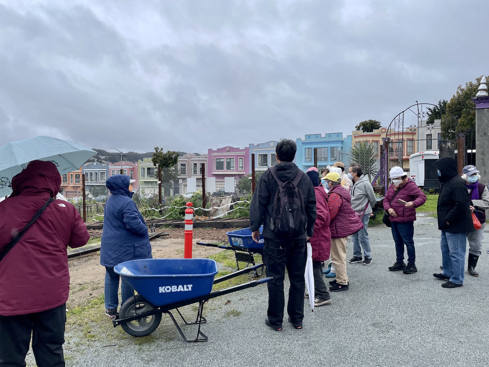 A group of seniors visiting a farm