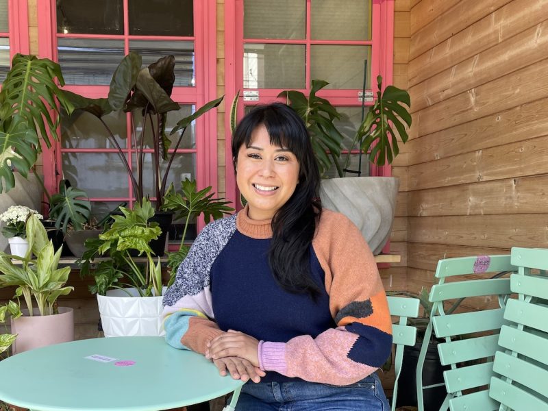 Michelle Hernandez outside of Le Dix-Sept.