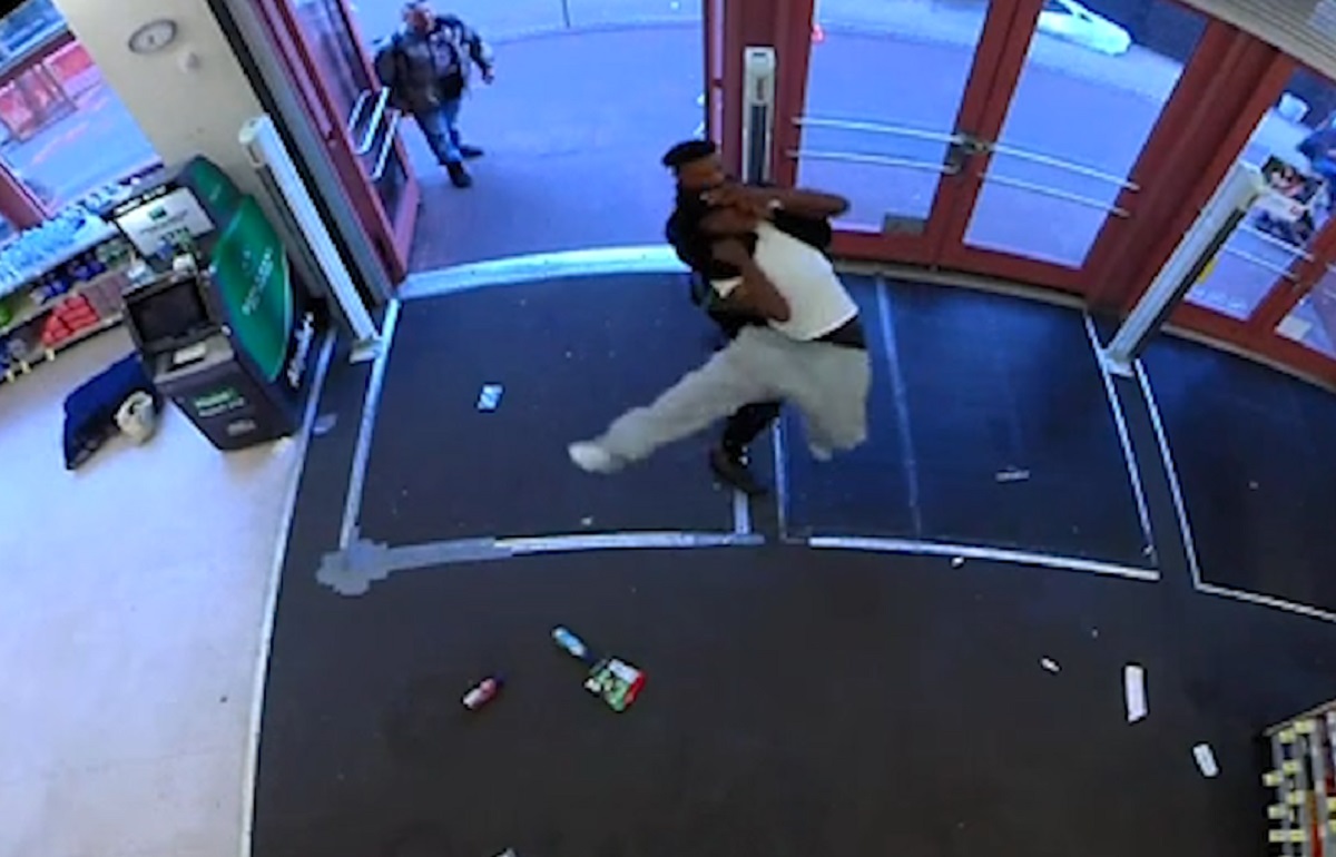 Screenshot from the Walgreens security footage.