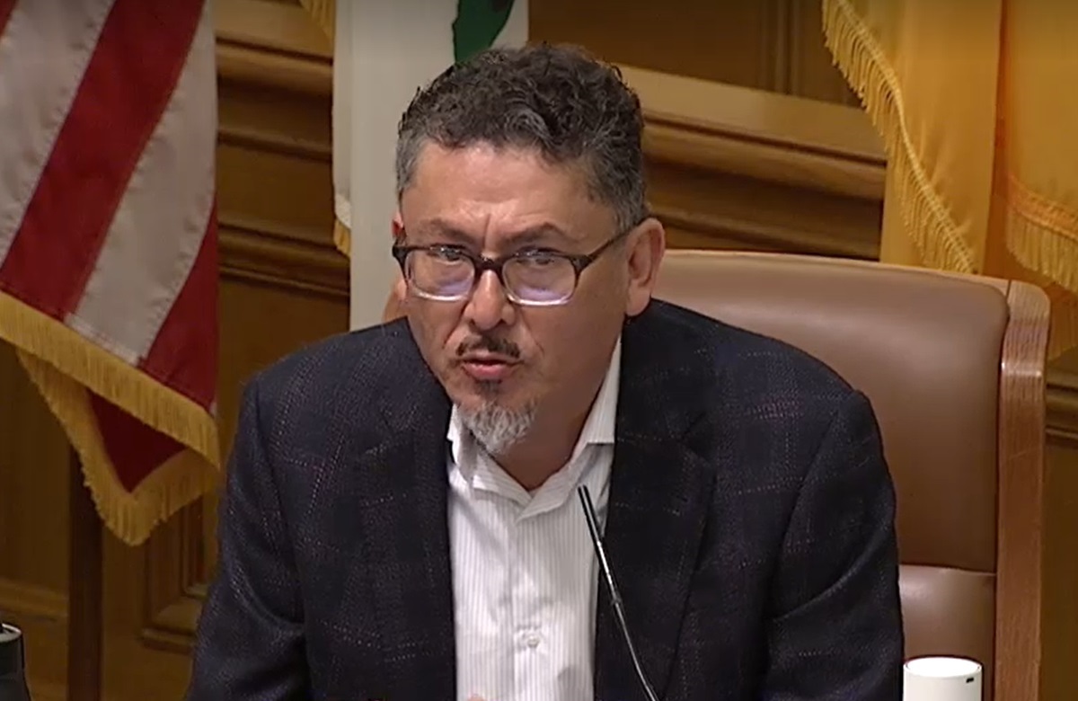 Close-up of Jesus Yanez of the Police Commission.