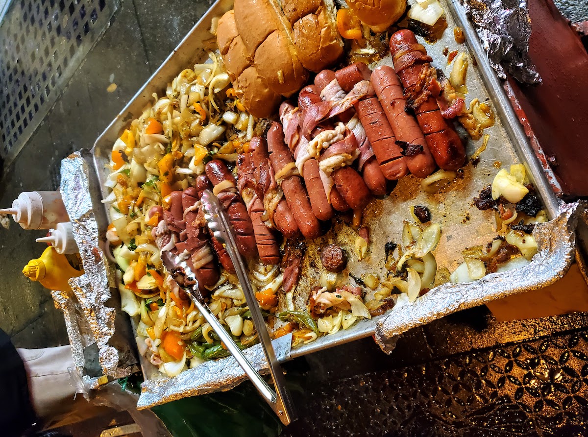 bacon-wrapped hot dogs