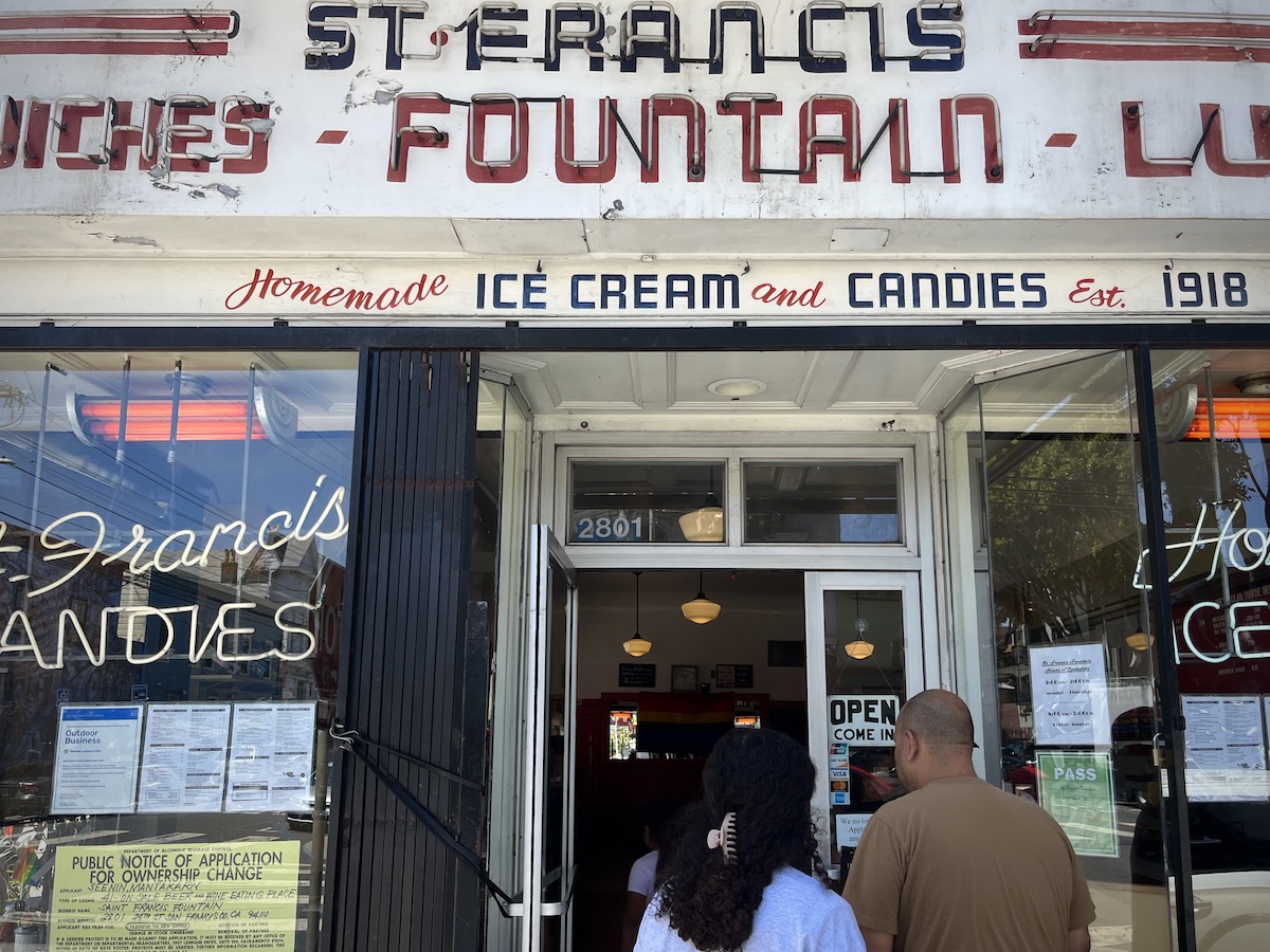 The storefront for the St. Francis Fountain diner