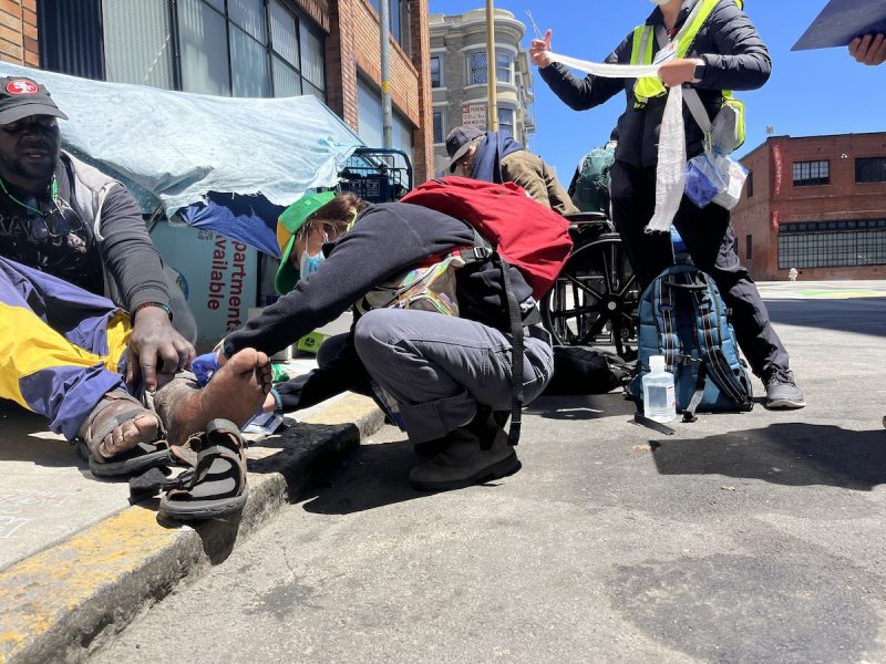 man nurse bandage corner