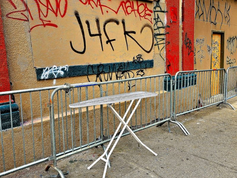 ironing board on the street