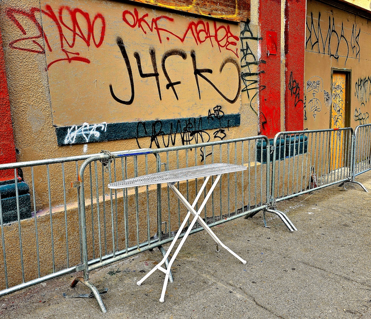 ironing board on the street