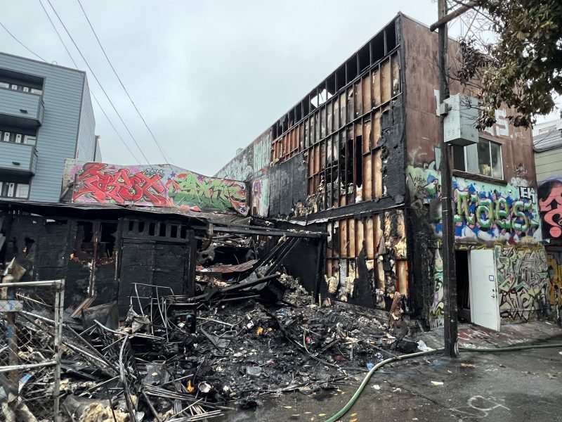 A 2-alarm fire struck a vacant building on the 2900 block of Mission Street early Thursday morning.