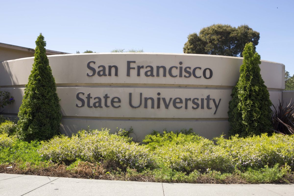 San Francisco State University campus sign