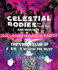 Celestial bodies and hers halloween dance party.