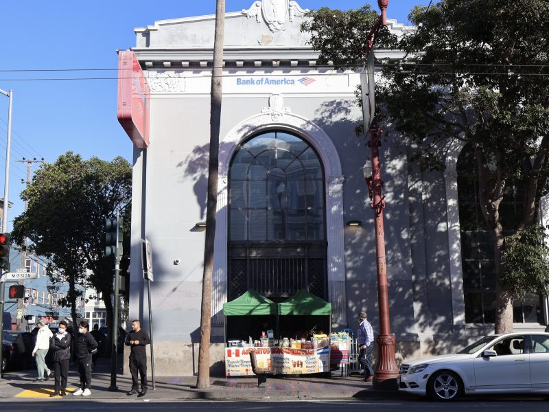 A building with trees in front of it.