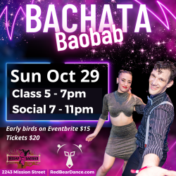 The flyer for bachata baba.