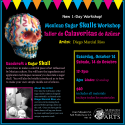 A flyer for a mexican skull workshop.