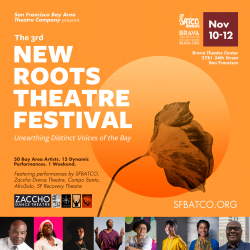 A poster for the new roots theatre festival in san francisco.