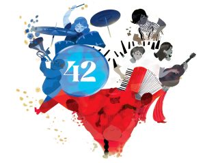 An illustration of a group of musicians in a heart.