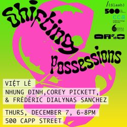 A poster for the event'shifting possessions'.
