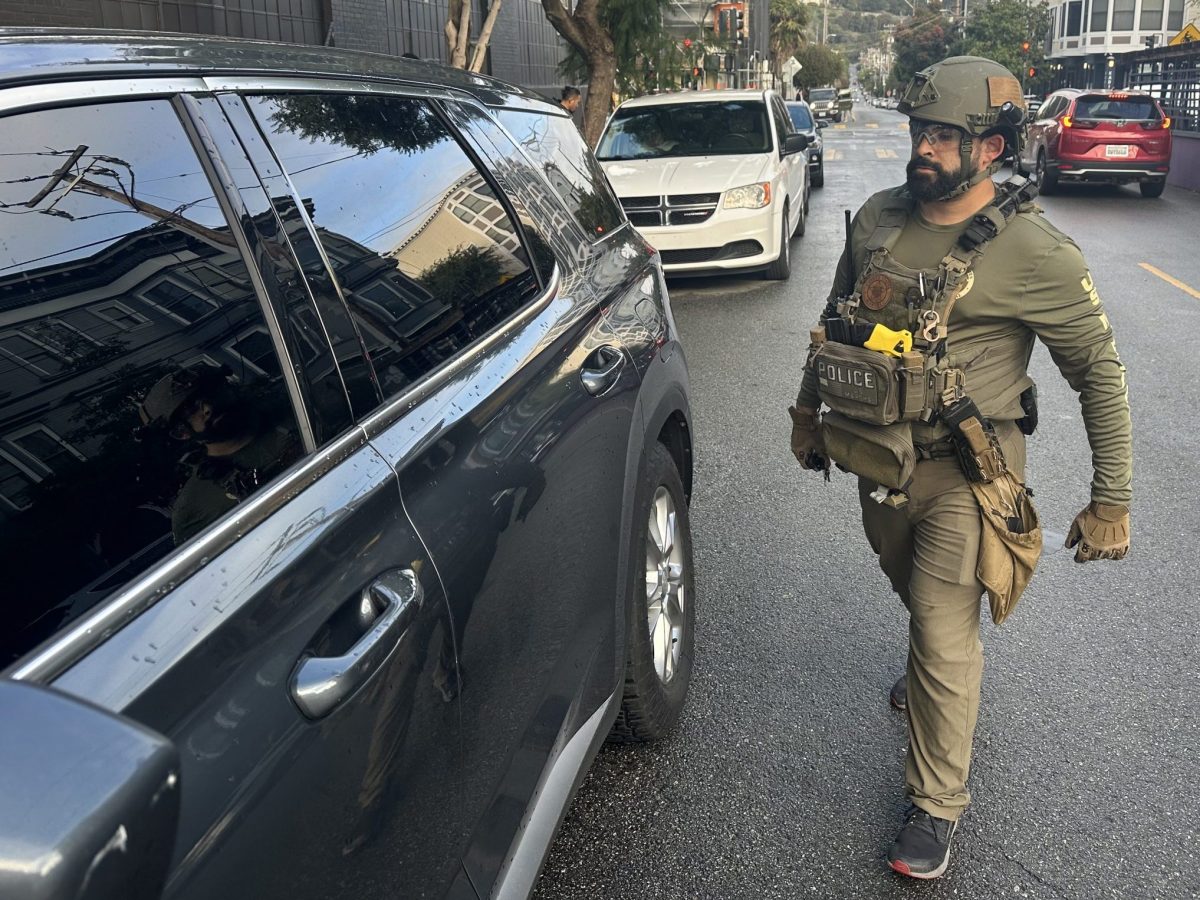 A US marshal walking back to his car after the arrest