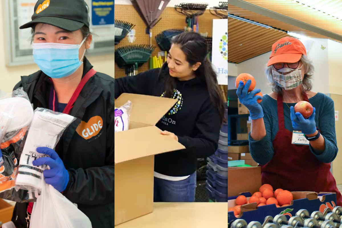 Photos of volunteers.