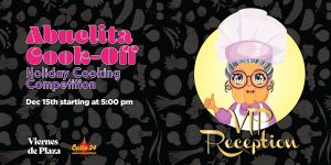 A poster for the abuelita cook-off holiday cooking competition.