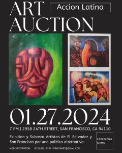 A poster for the art auction in san francisco.