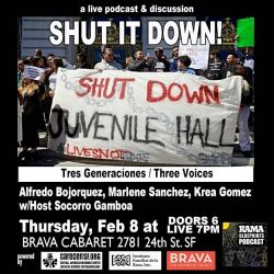 A poster with the words shut it down.