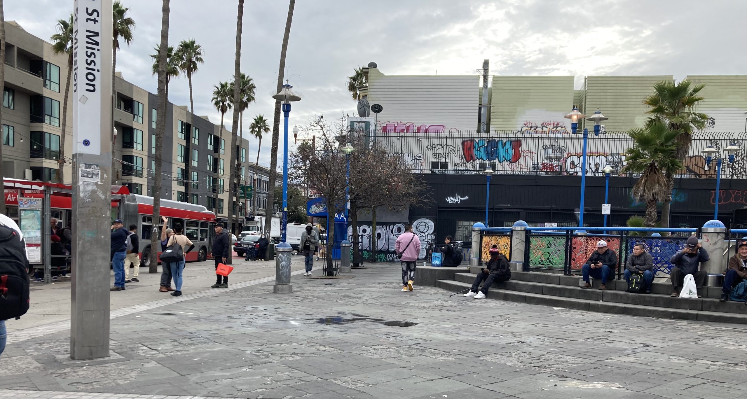 16th and Mission BART Plaza, free of vendors.