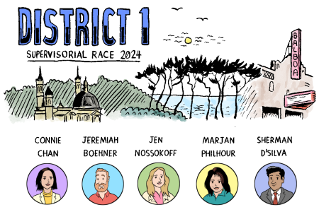 An illustration of District 1 supervisor candidates