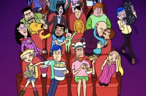 A group of people sitting in a movie theater.