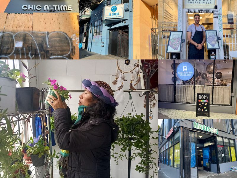 A collage featuring La Playa, Echigo, Chic n' Time