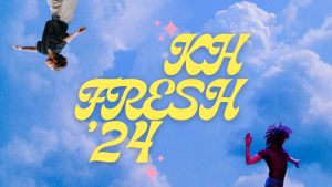 Two people are flying in the air with the words ich fresh 24.