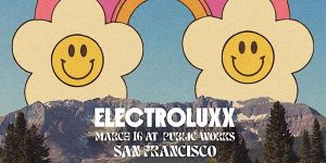 A poster with two smiling faces and the words electrouxx.