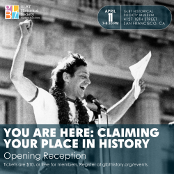 Activist delivering a passionate speech at an event for the glbt historical society museum's opening reception.