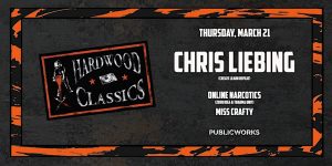 Event flyer for a music show featuring chris liebing with supporting acts online narcotics and mss crafty at public works on thursday, march 21.