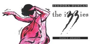Graphic illustration of a dancer in motion for the isadora duncan dance awards advertisement.