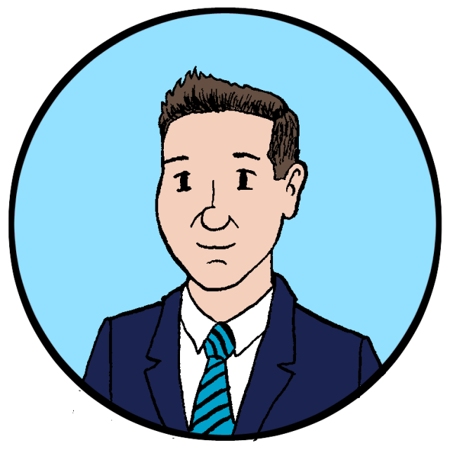 Illustration of a man in suit with a tie