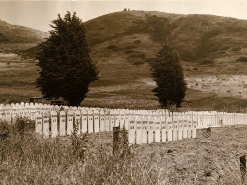 Sunset View Cemetery in Colma where San Francisco's indigent and unclaimed dead were buried from 1899-1951.