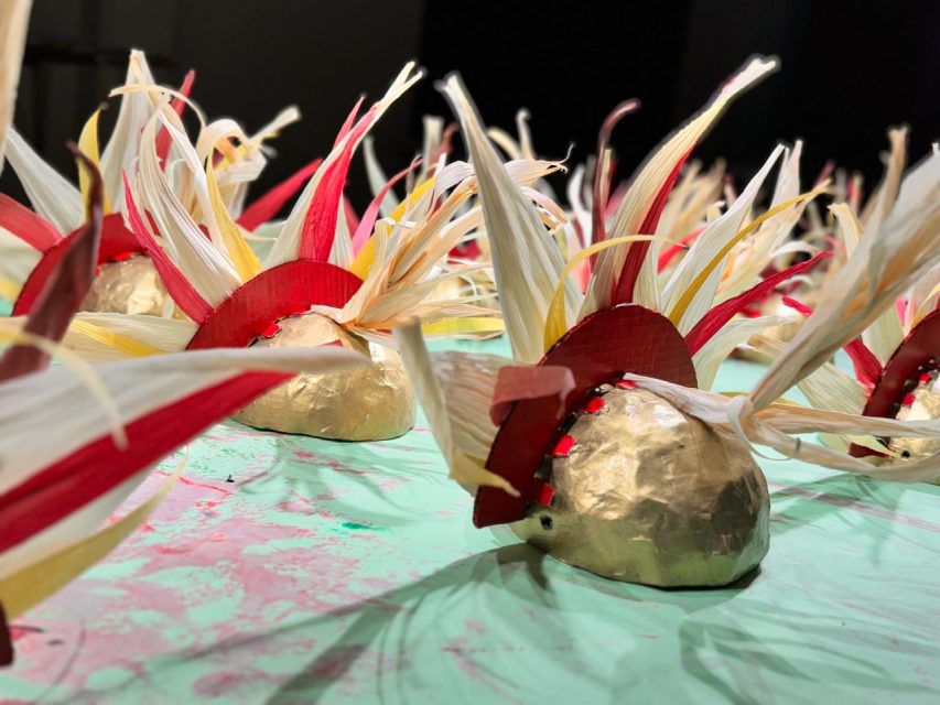 A Close-up of the finished helmets on Friday May 24, 2024. Photo by Oscar Palma.