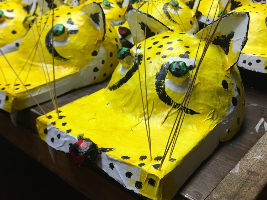 A photo of the finished jaguar head pieces on Friday May 24, 2024. Photo courtesy of Daniel Iturralde.