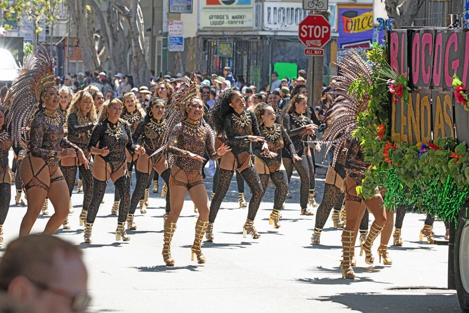 Cat like dancers in a parade