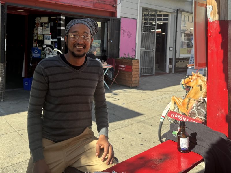Socrates Marinho poses for a photo outside of his "favorite place in the city right now" Horsies Saloon on 19th Street on Wednesday Jun. 5, 2024. Photo by Oscar Palma.