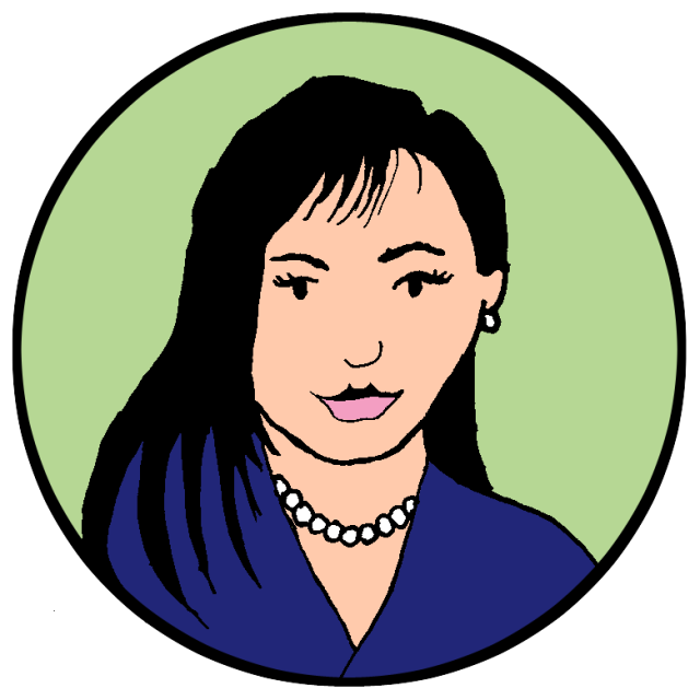 A cartoon of District 3 candidate Wendy Ha Chau.