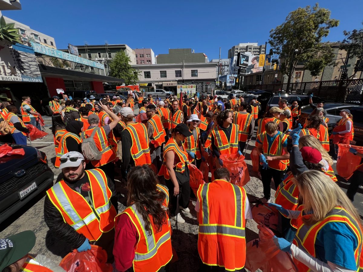 Volunteers at the last Tenderloin Community Clean Up in April. Photo courtesy of Angelina Polselli.