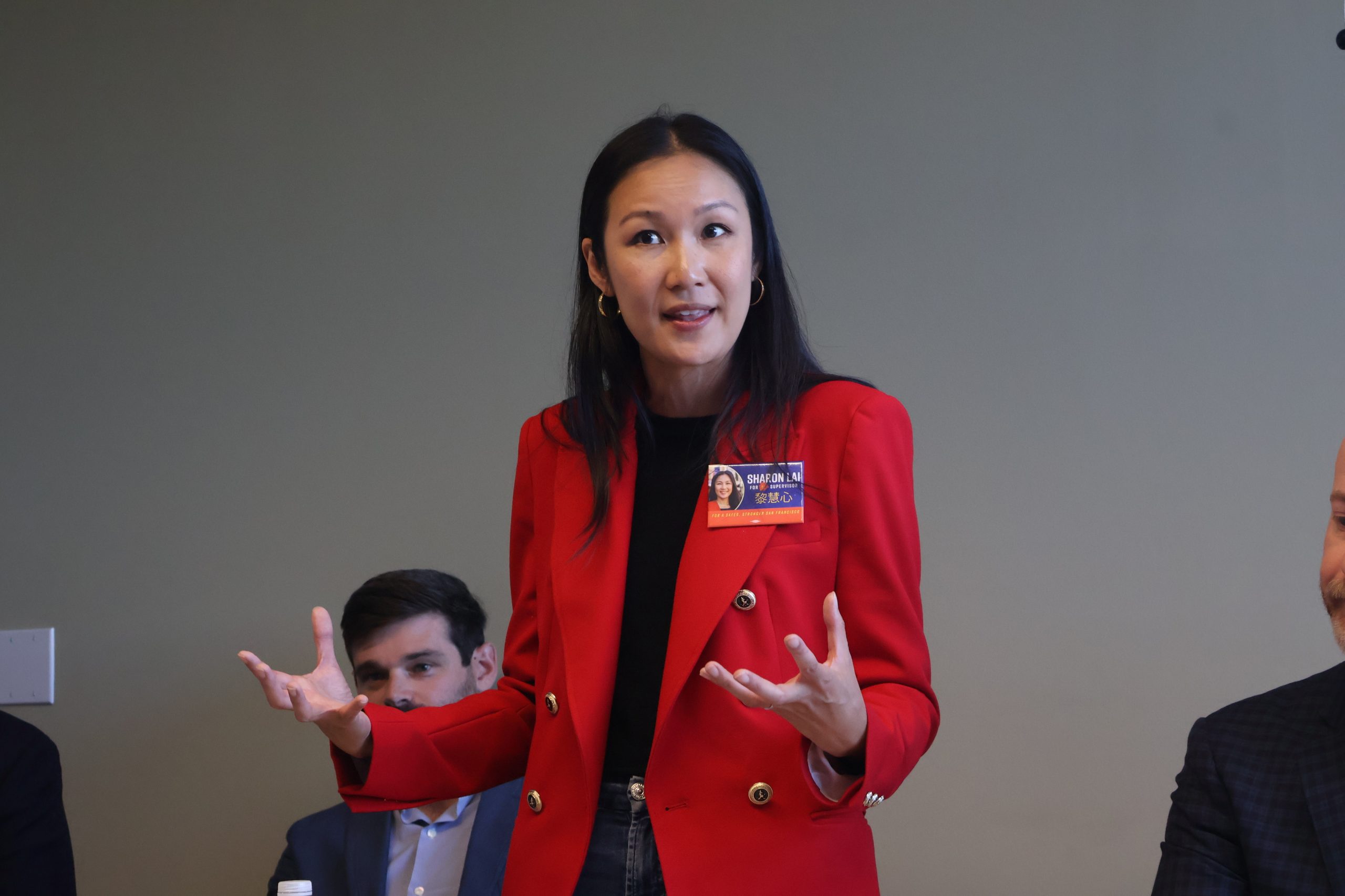 District 3 supervisorial candidate Sharon Lai speaks at the Tuesday night Mission Local debate.